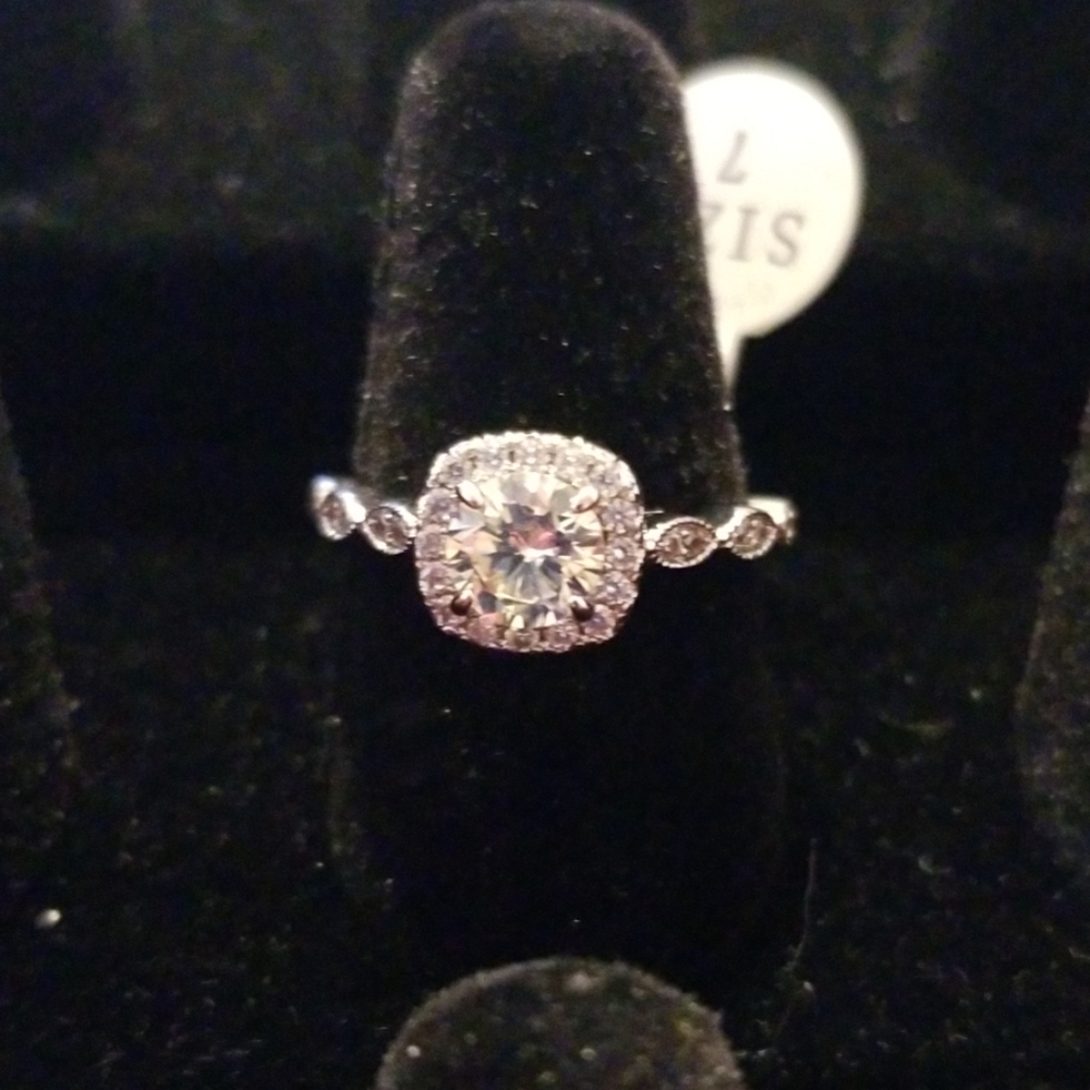 Clear stone ring.